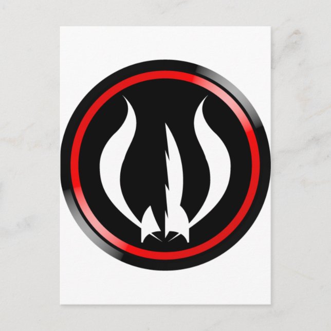 Symbol für rote Hot Rocket Postkarte (Vorderseite)