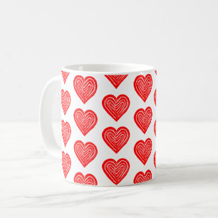 Symbol für rote Playing Card Form Lino Schnitt Kaffeetasse