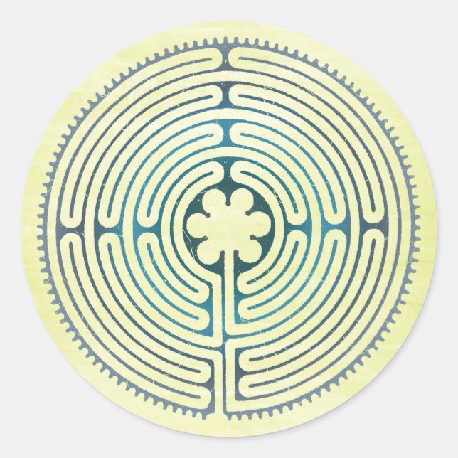 Symbol für Sacred Geometry - Chartres Labyrinth 1 Runder Aufkleber (Vorderseite)