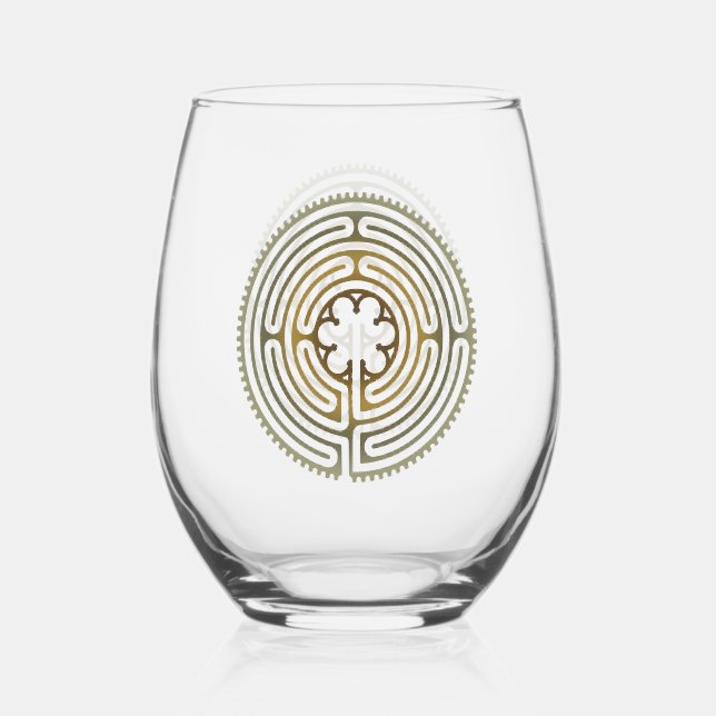 Symbol für Sacred Geometry - Chartres Labyrinth 4 Weinglas Ohne Stiel (Vorderseite)