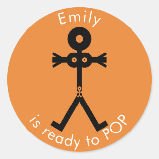 Symbol für Schwangerschaft Bereit zum POP Runder Aufkleber