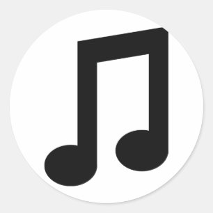 Symbol für schwarze Musiknote Runder Aufkleber