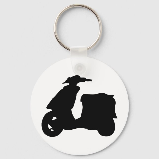 Symbol für schwarze Roller Schlüsselanhänger (Vorderseite)