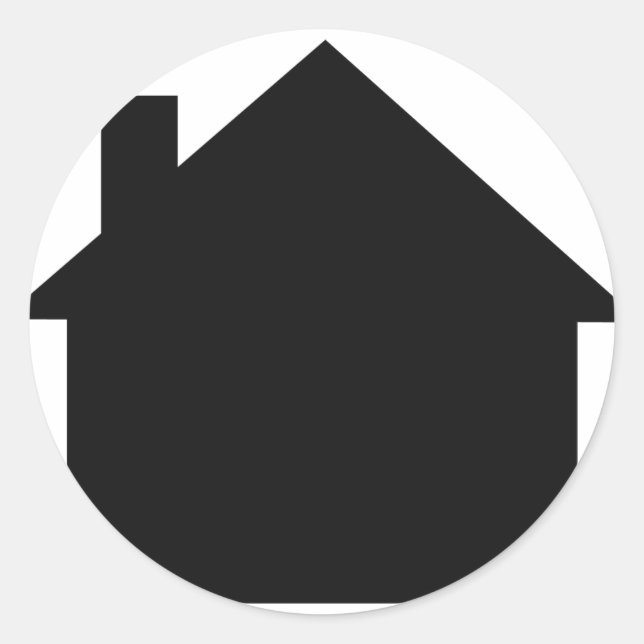 Symbol für schwarzes Haus Runder Aufkleber (Vorderseite)