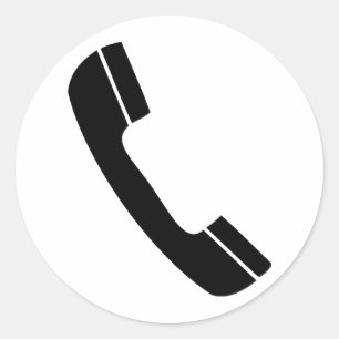 Symbol für schwarzes Telefon Runder Aufkleber