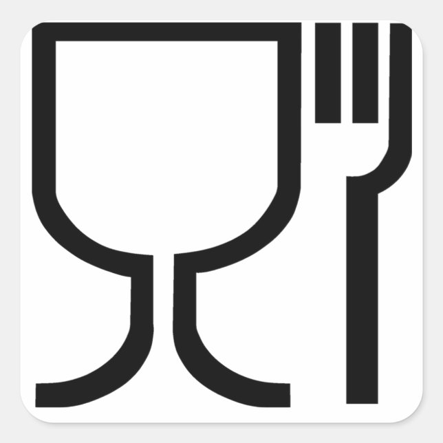 Symbol für sichere Lebensmittel Quadratischer Aufkleber (Vorderseite)