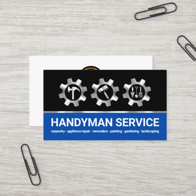 Symbol für Silver Sprocket Handyman Visitenkarte (Vorderseite/Rückseite Beispiel)