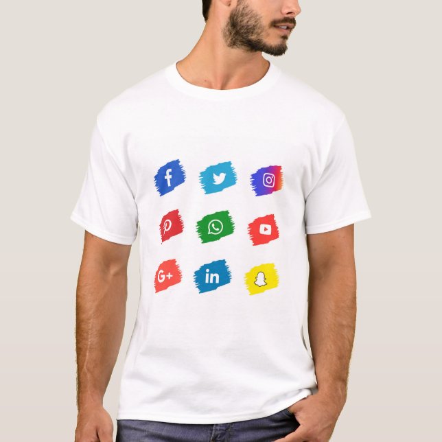 Symbol für soziale Medien T-Shirt (Vorderseite)