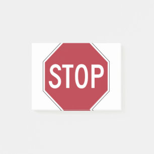 Symbol für Stoppzeichen Post-it Klebezettel