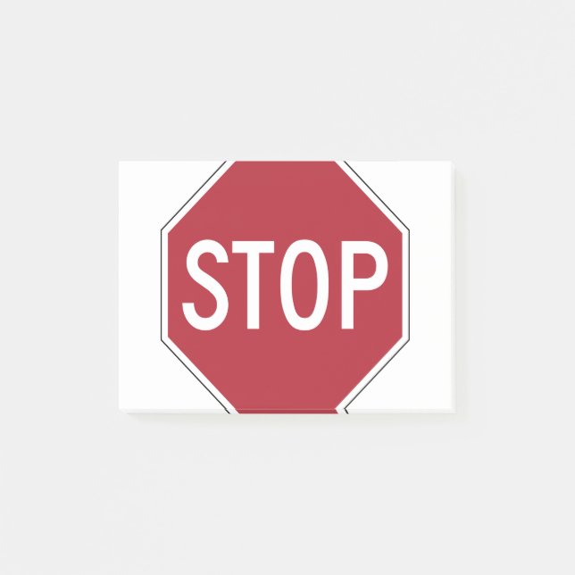Symbol für Stoppzeichen Post-it Klebezettel (Vorderseite)