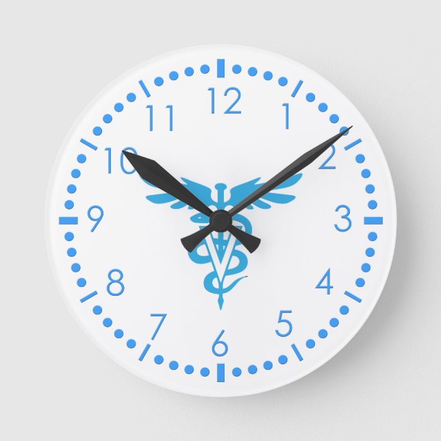 Symbol für Veterinärmedizin Runde Wanduhr (Vorderseite)