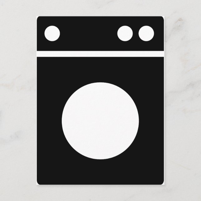 Symbol für Waschmaschine Postkarte (Vorderseite)