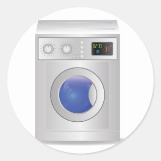 Symbol für Waschmaschine Runder Aufkleber