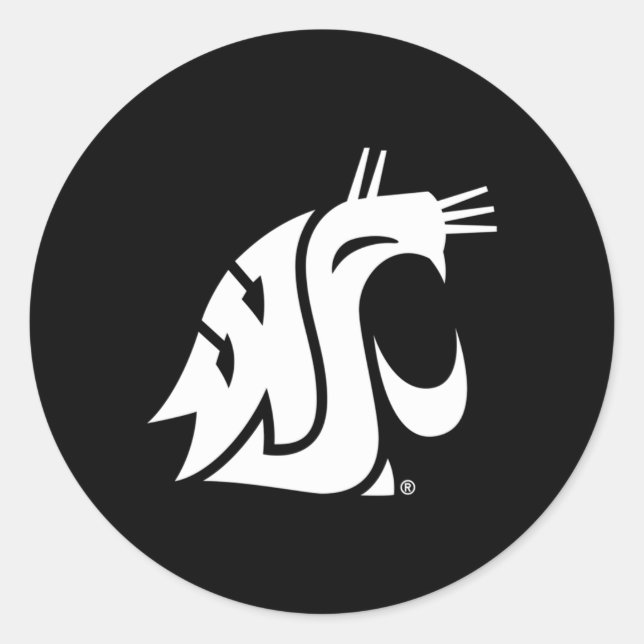 Symbol für Washington Staat Cougars Runder Aufkleber (Vorderseite)