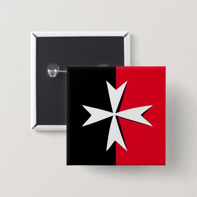 Symbol für weißes Malteserkreuz und Malta / Ritter Button (Vorne & Hinten)