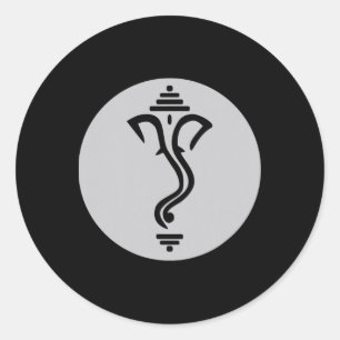 Symbol Ganesha Meditation Spiritual Indien Yoga Runder Aufkleber