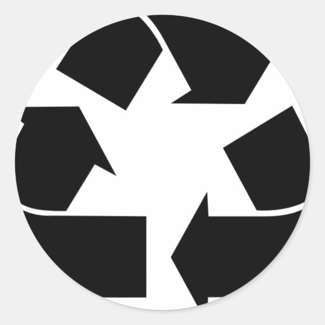 Symbol gerecycelt runder aufkleber (Vorderseite)