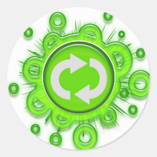 Symbol gerecycelt runder aufkleber