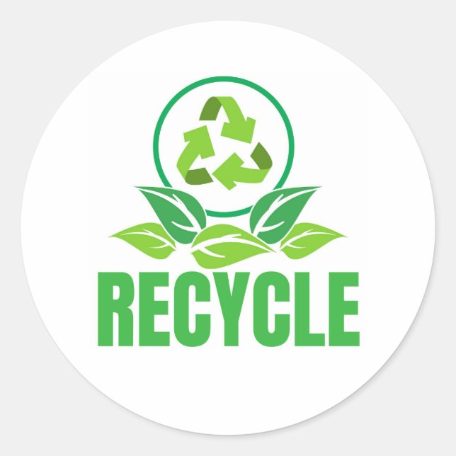 Symbol gerecycelt runder aufkleber (Vorderseite)