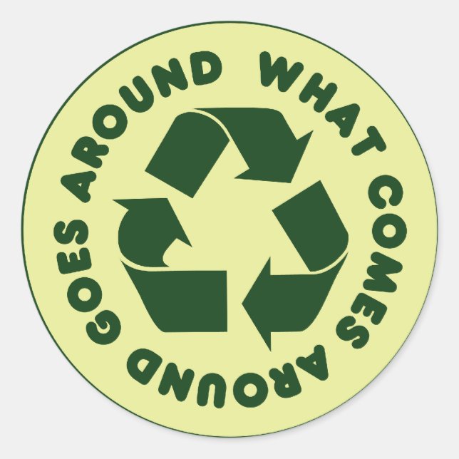 Symbol gerecycelt runder aufkleber (Vorderseite)