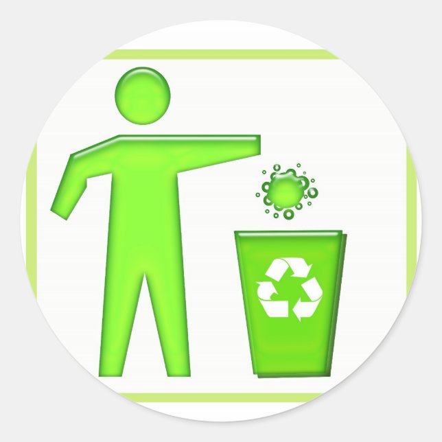 Symbol gerecycelt runder aufkleber (Vorderseite)