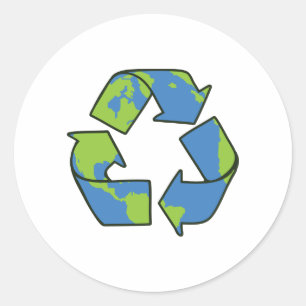 Symbol gerecycelt runder aufkleber