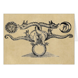 Symbol-Grußkarte für magische Drachen