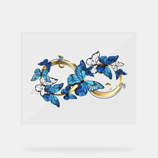 Symbol Infinity of Blue Morpho Butterflies Acrylschild (Vorderseite)
