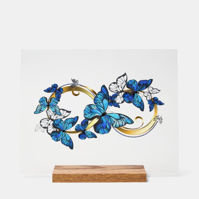 Symbol Infinity of Blue Morpho Butterflies Acrylschild (Vorderseite)