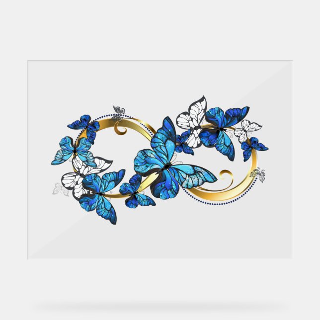 Symbol Infinity of Blue Morpho Butterflies Acrylschild (Vorderseite)
