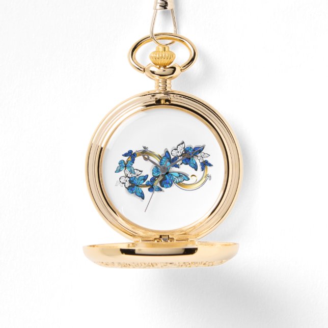 Symbol Infinity of Blue Morpho Butterflies Armbanduhr (Vorderseite)