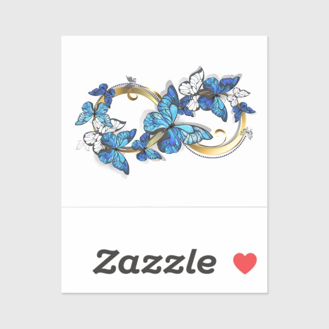 Symbol Infinity of Blue Morpho Butterflies Aufkleber (Blatt)