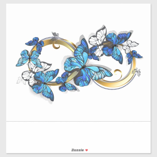 Symbol Infinity of Blue Morpho Butterflies Aufkleber (Blatt)