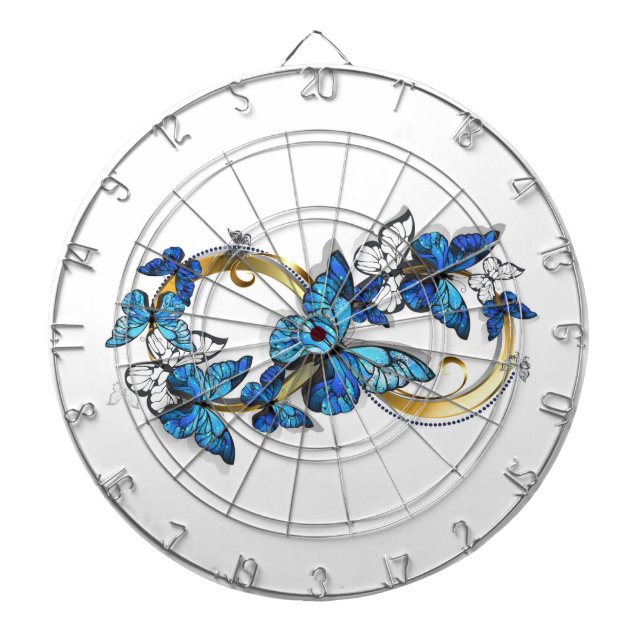 Symbol Infinity of Blue Morpho Butterflies Dartscheibe (vorne)