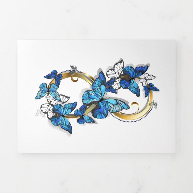 Symbol Infinity of Blue Morpho Butterflies Dreifach Gefaltete Einladung (Cover)