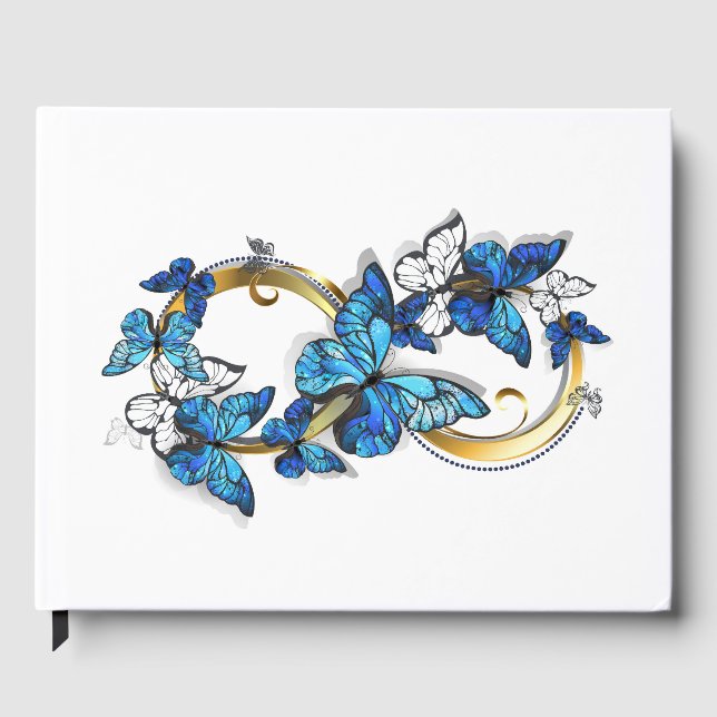 Symbol Infinity of Blue Morpho Butterflies Gästebuch (Vorderseite)