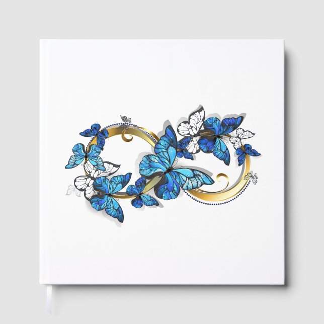 Symbol Infinity of Blue Morpho Butterflies Gästebuch (Vorderseite)