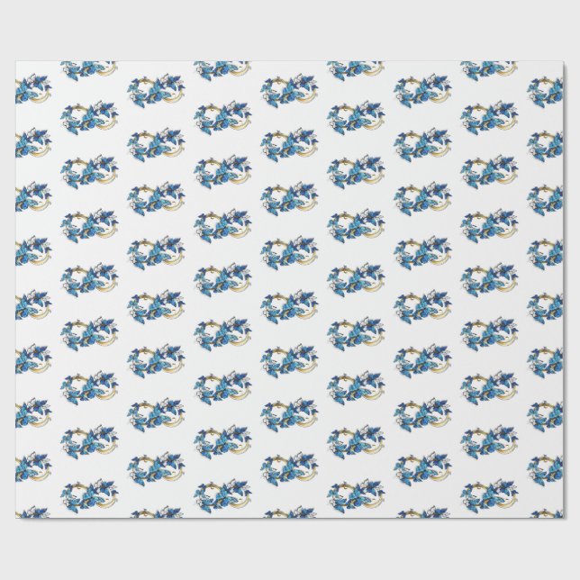 Symbol Infinity of Blue Morpho Butterflies Geschenkpapier (Flach)