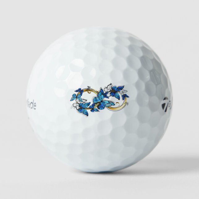 Symbol Infinity of Blue Morpho Butterflies Golfball (Vorderseite)