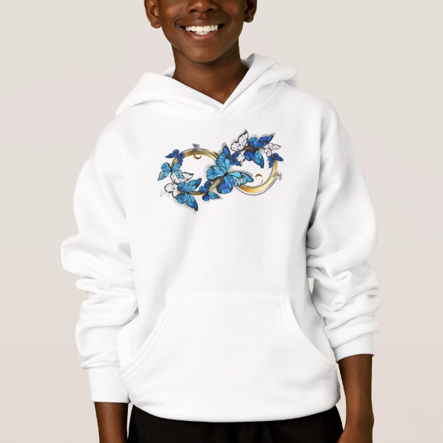 Symbol Infinity of Blue Morpho Butterflies Hoodie (Vorderseite)