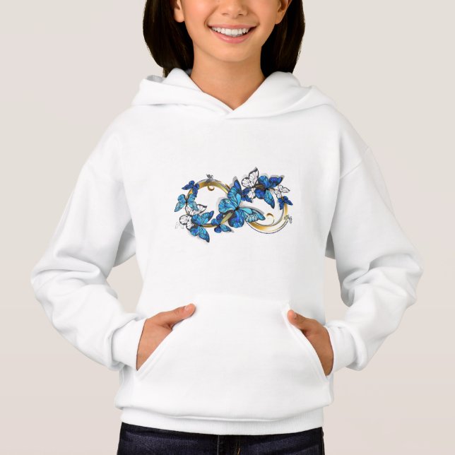 Symbol Infinity of Blue Morpho Butterflies Hoodie (Vorderseite)