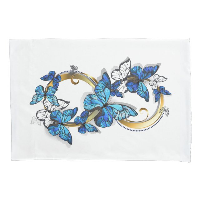 Symbol Infinity of Blue Morpho Butterflies Kissenbezug (Vorderseite)