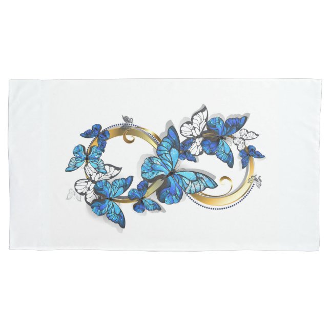 Symbol Infinity of Blue Morpho Butterflies Kissenbezug (Vorderseite-Links)