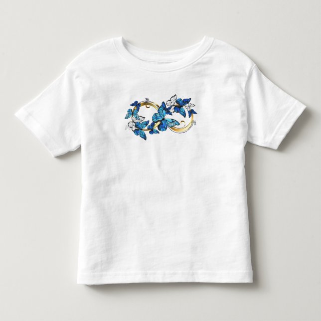 Symbol Infinity of Blue Morpho Butterflies Kleinkind T-shirt (Vorderseite)