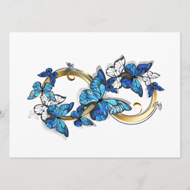 Symbol Infinity of Blue Morpho Butterflies Menükarte (Vorderseite)