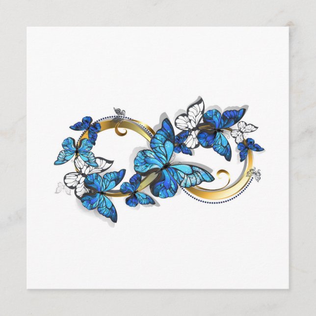 Symbol Infinity of Blue Morpho Butterflies Menükarte (Vorderseite)