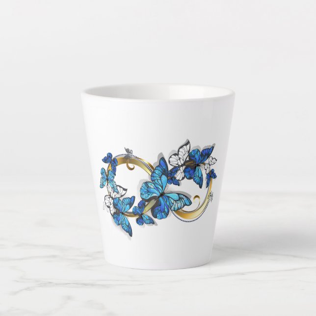 Symbol Infinity of Blue Morpho Butterflies Milchtasse (Vorderseite)