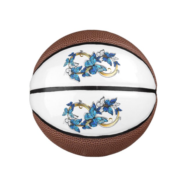 Symbol Infinity of Blue Morpho Butterflies Mini Basketball (Vorderseite)