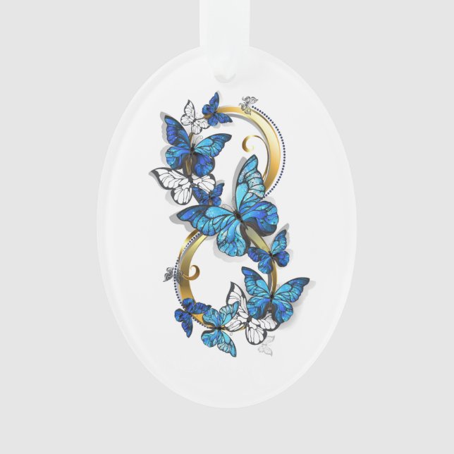 Symbol Infinity of Blue Morpho Butterflies Ornament (Vorderseite)