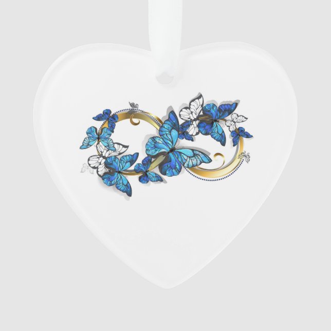 Symbol Infinity of Blue Morpho Butterflies Ornament (Vorderseite)